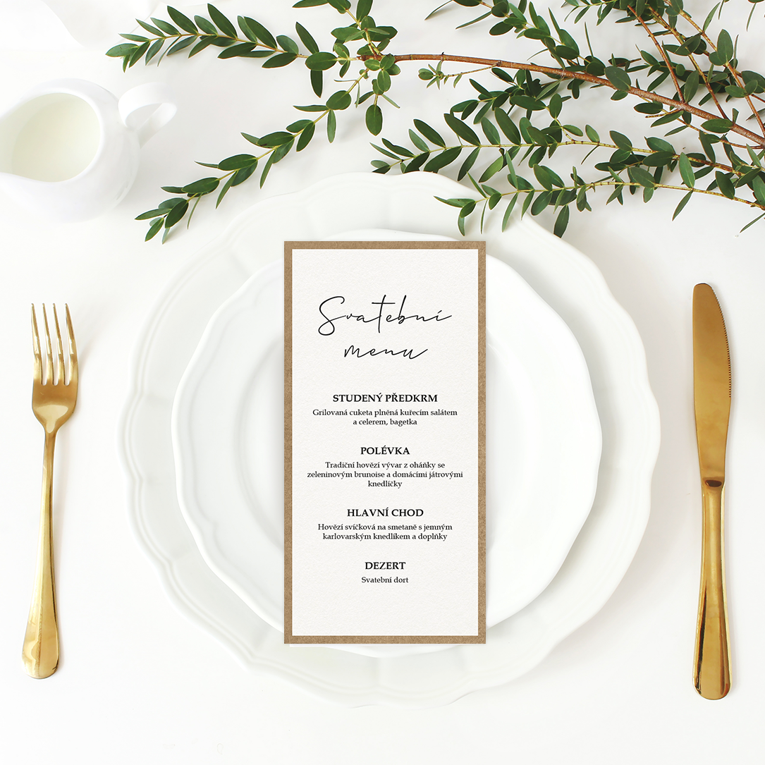 Svatební menu - Craft minimal 2